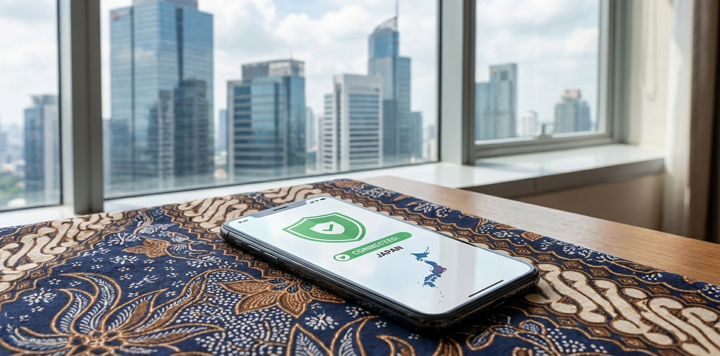 インドネシアでのVPN設定手順イメージ