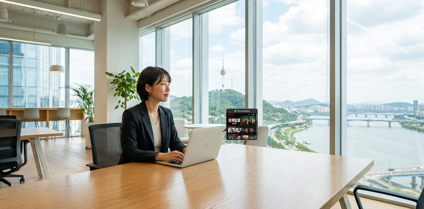 韓国でおすすめのVPNを使うイメージ
