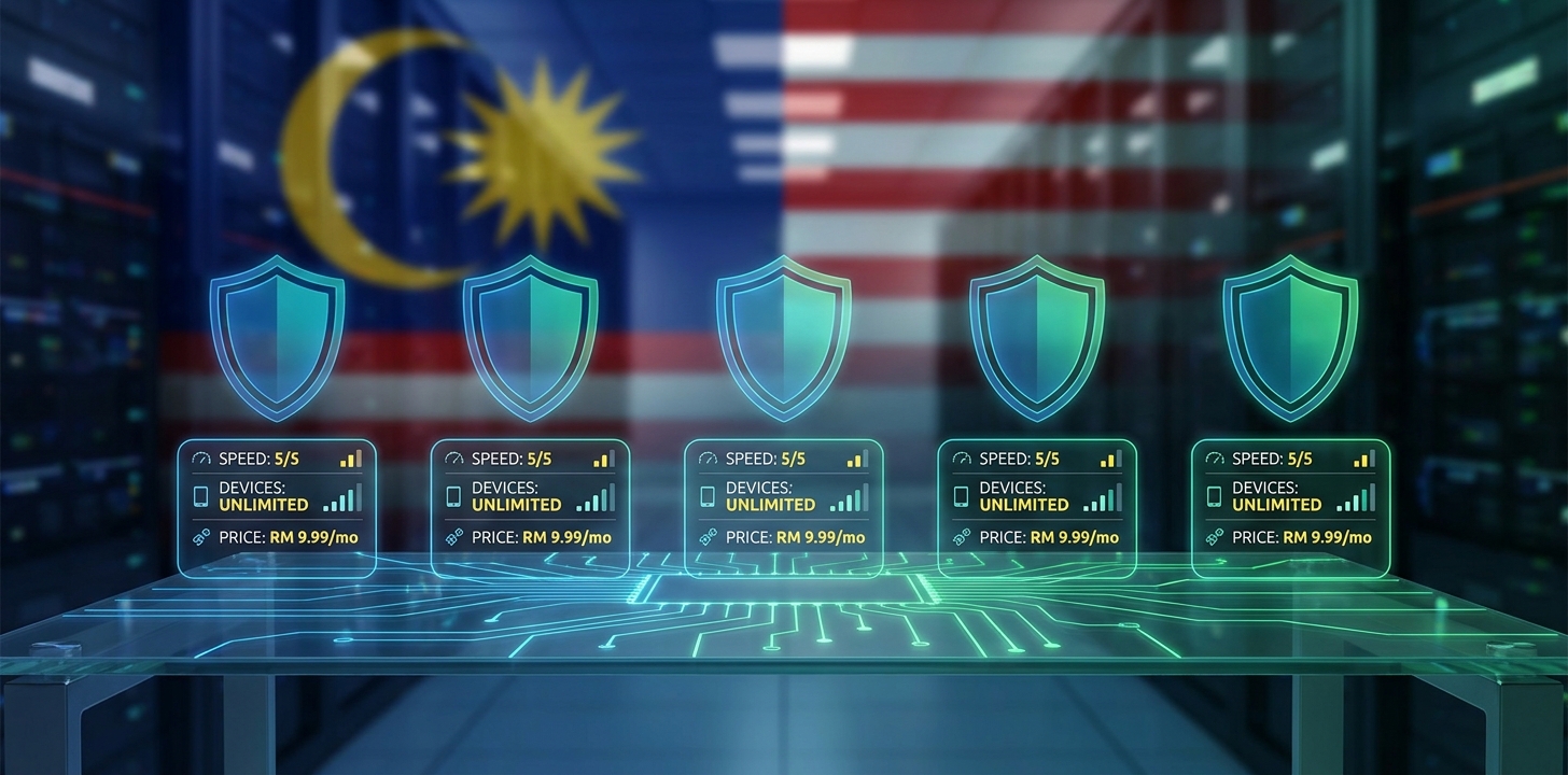 マレーシアでおすすめのVPN5選の比較イメージ