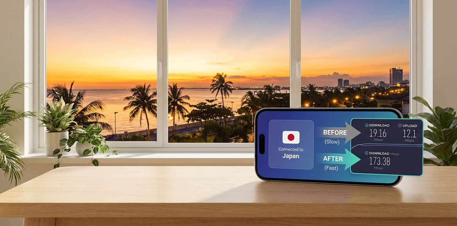 フィリピンでのVPN設定手順イメージ