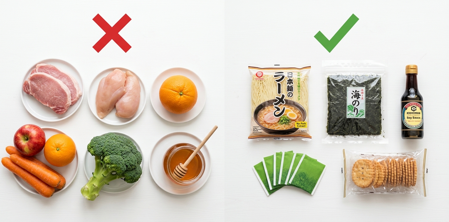タイへ送れる食品・送れない食品の分類